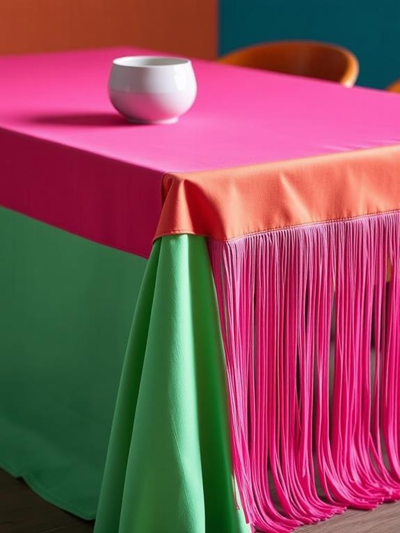 decorative tablecloth with no sew fringe