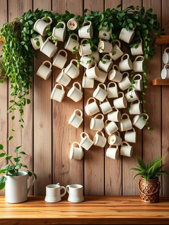 decorative vintage coffee mug display