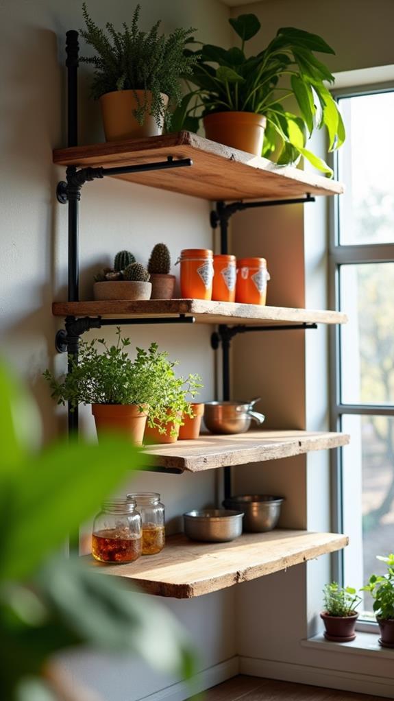 diy industrial pipe shelves