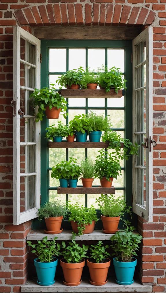 herb garden in window