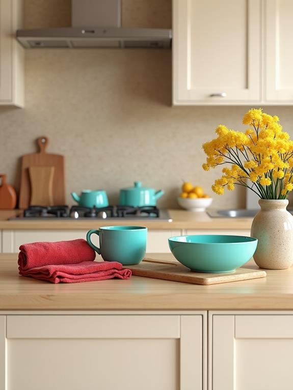 neutral tones vibrant accents