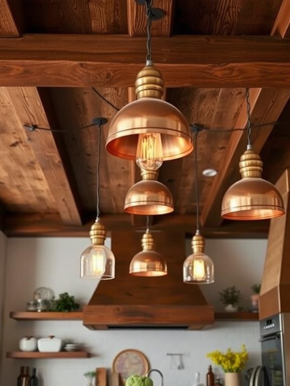 rustic wood beam illumination