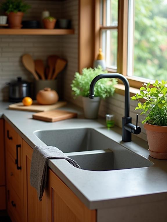 stylish concrete kitchen basin