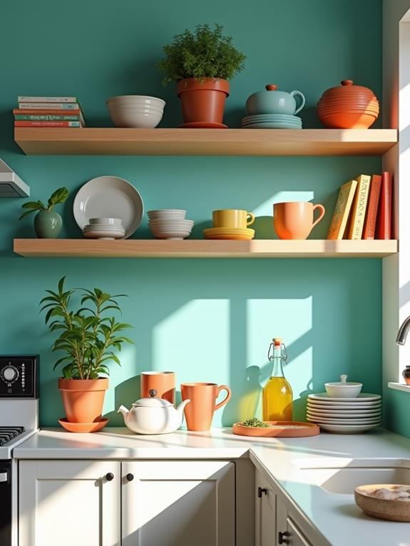 stylish decorative open shelves
