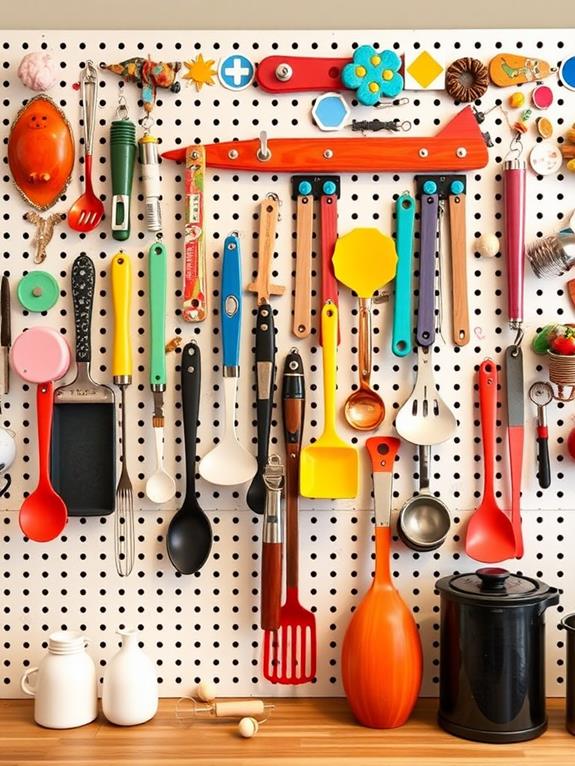 versatile pegboard kitchen organization hub
