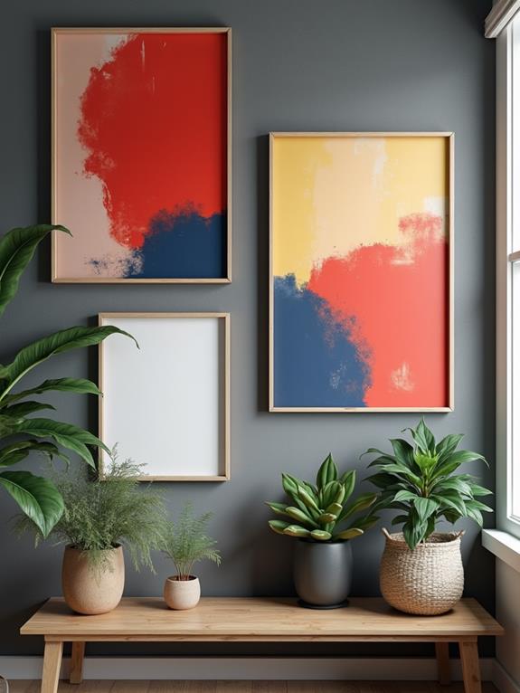 vibrant artistic wall display