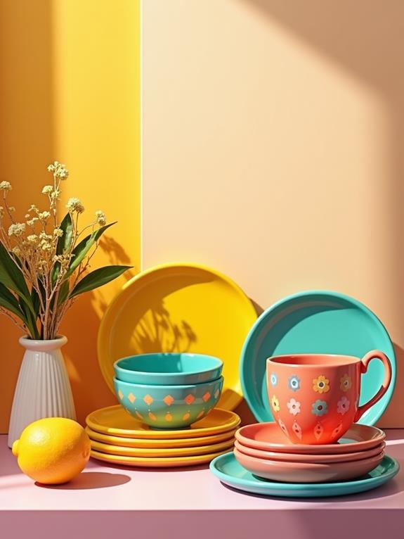 vibrant tableware for dining