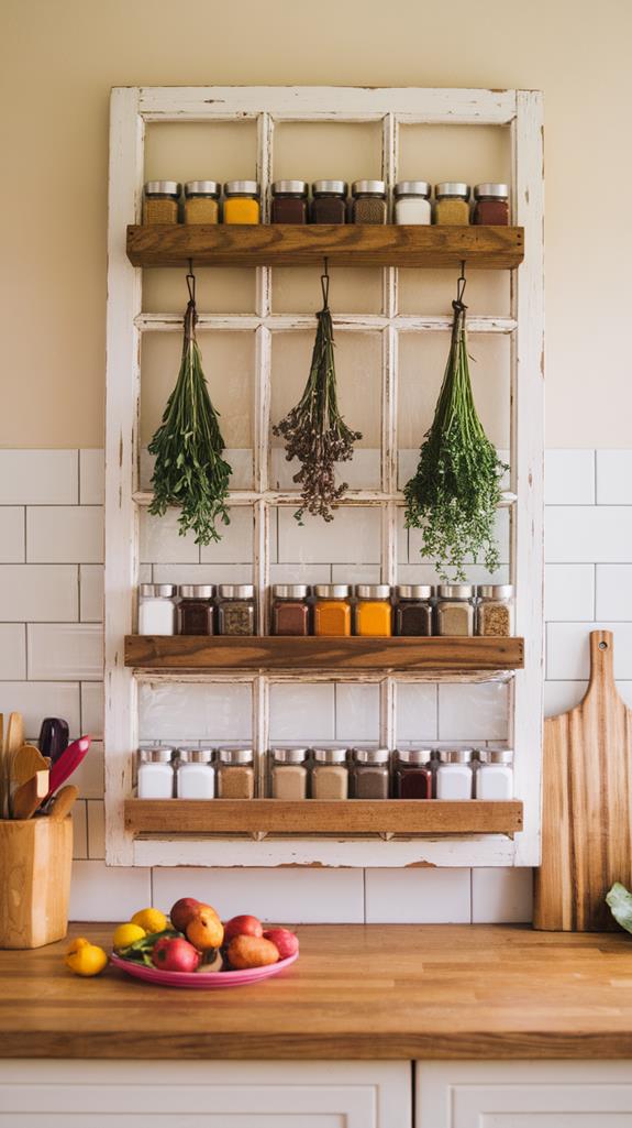 vintage window herb organizer