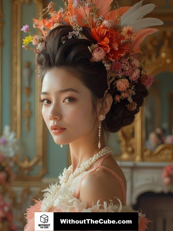 adorned with elaborate styles