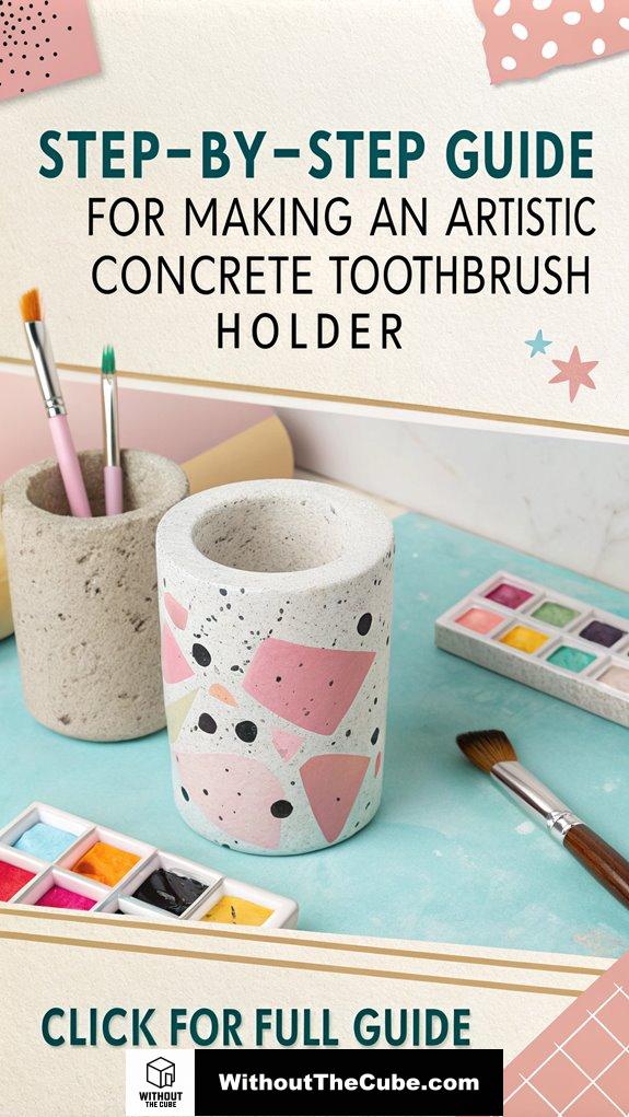 artistic concrete toothbrush holder