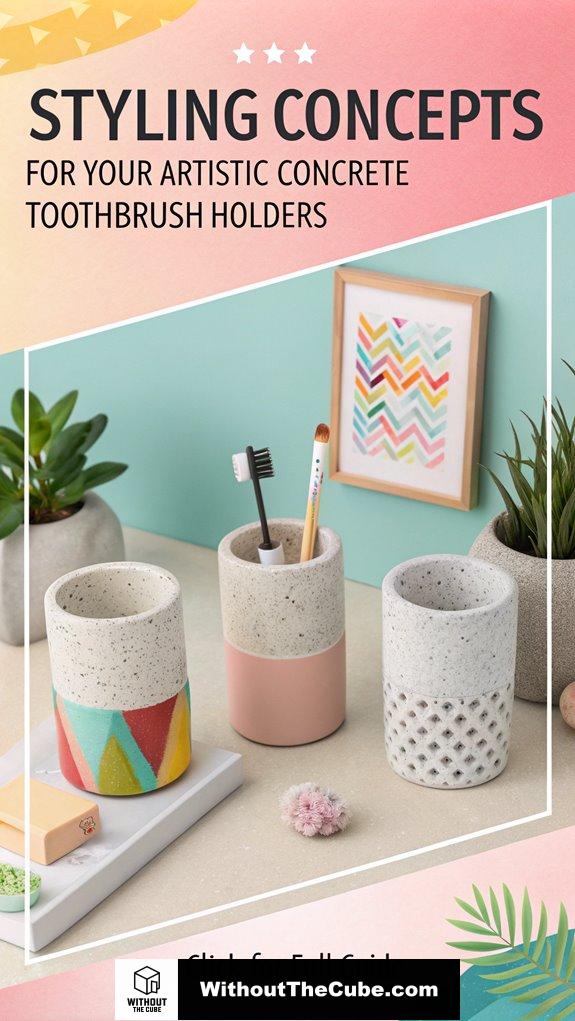 artistic concrete toothbrush holders