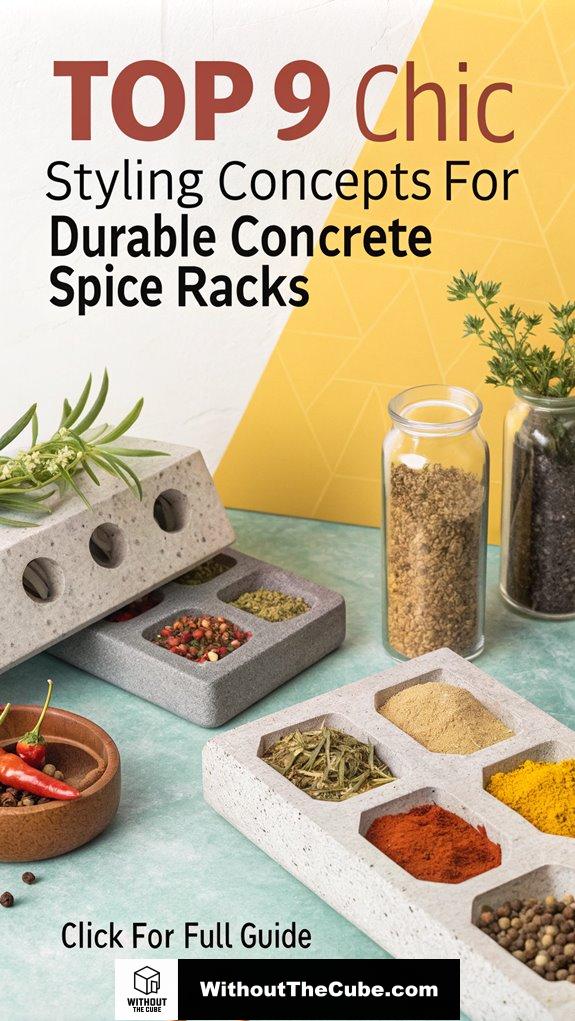 chic durable concrete spice racks