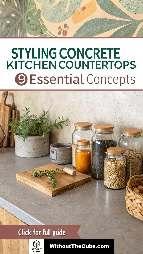 concrete kitchen countertop styling