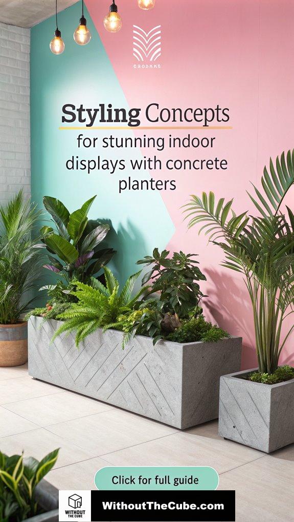 concrete planters indoor styling