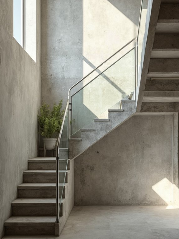 contemporary l shaped stairs