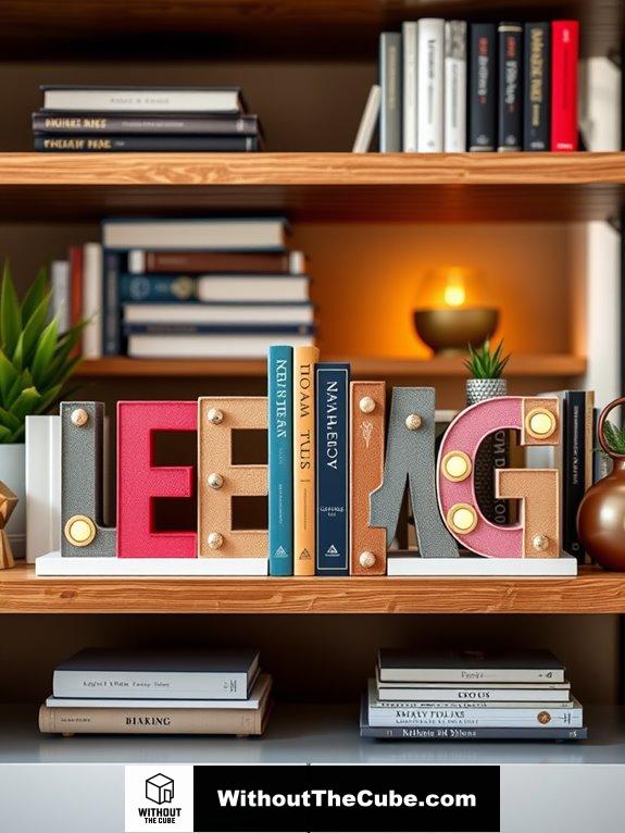 customizable personalized letter bookends