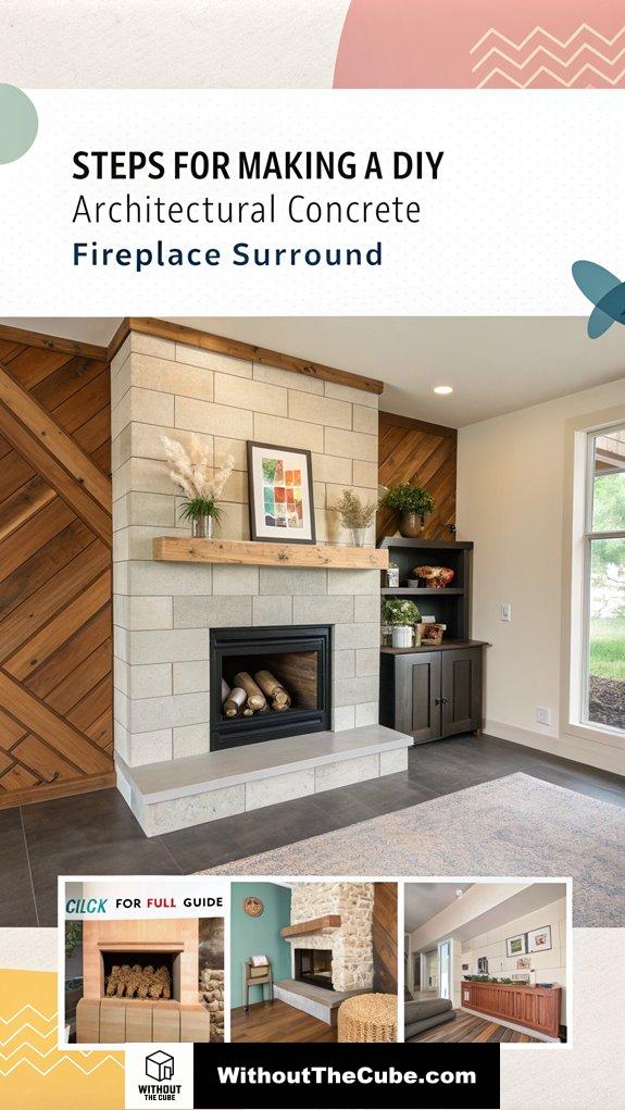 diy concrete fireplace surround