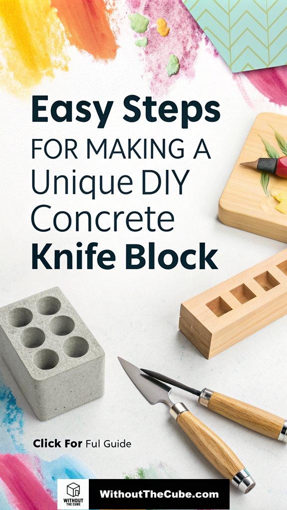 diy concrete knife block