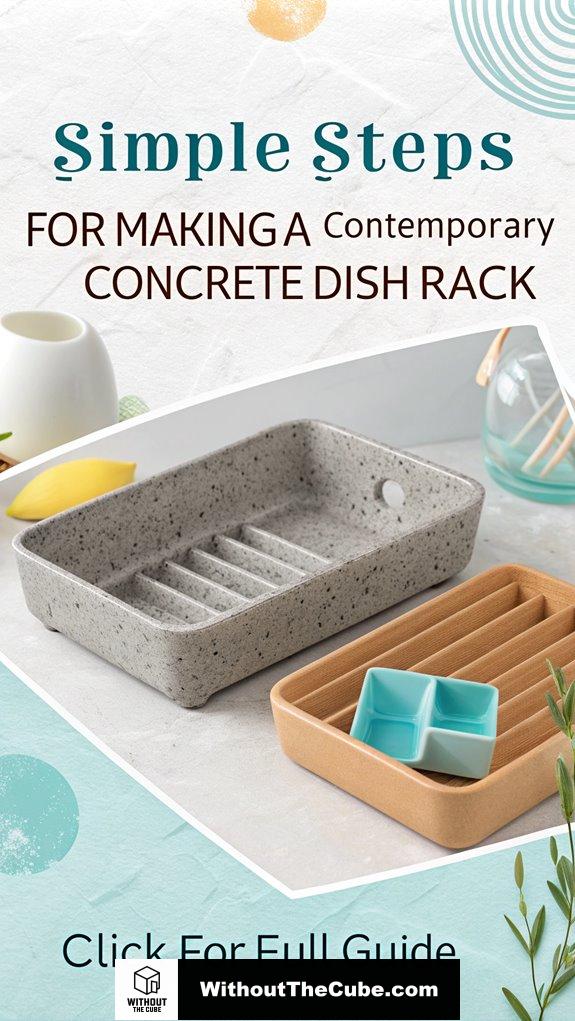 diy contemporary concrete dish rack