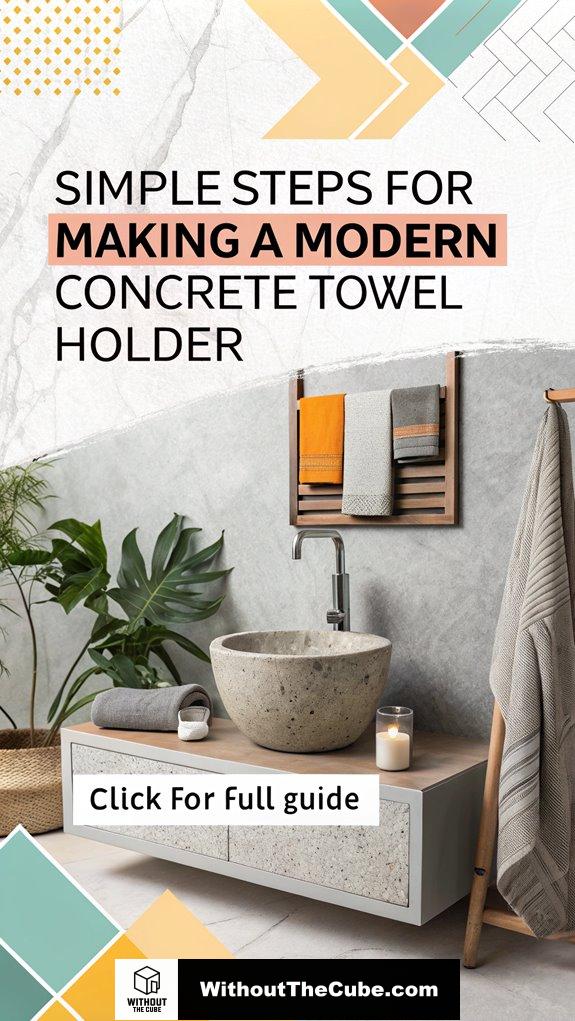 diy modern concrete towel holder