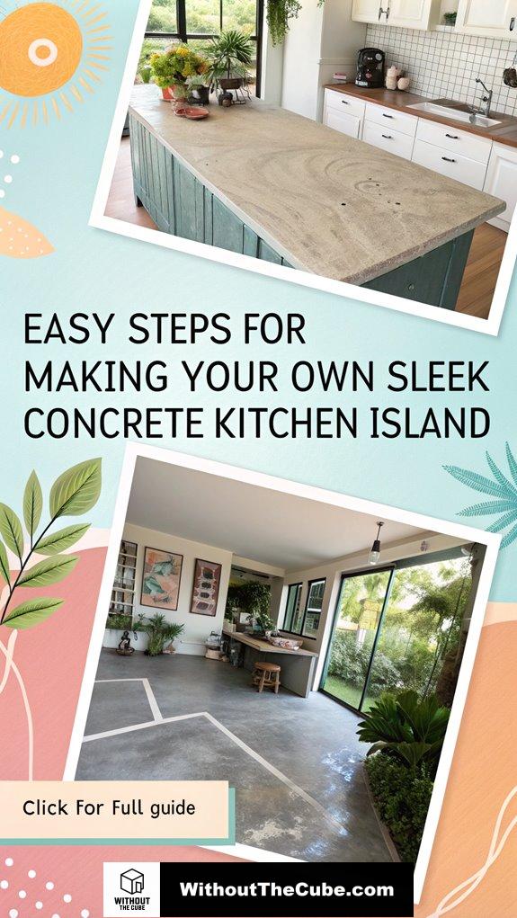 diy sleek concrete island