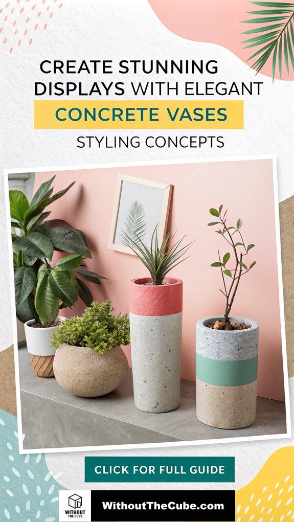 elegant concrete vase displays