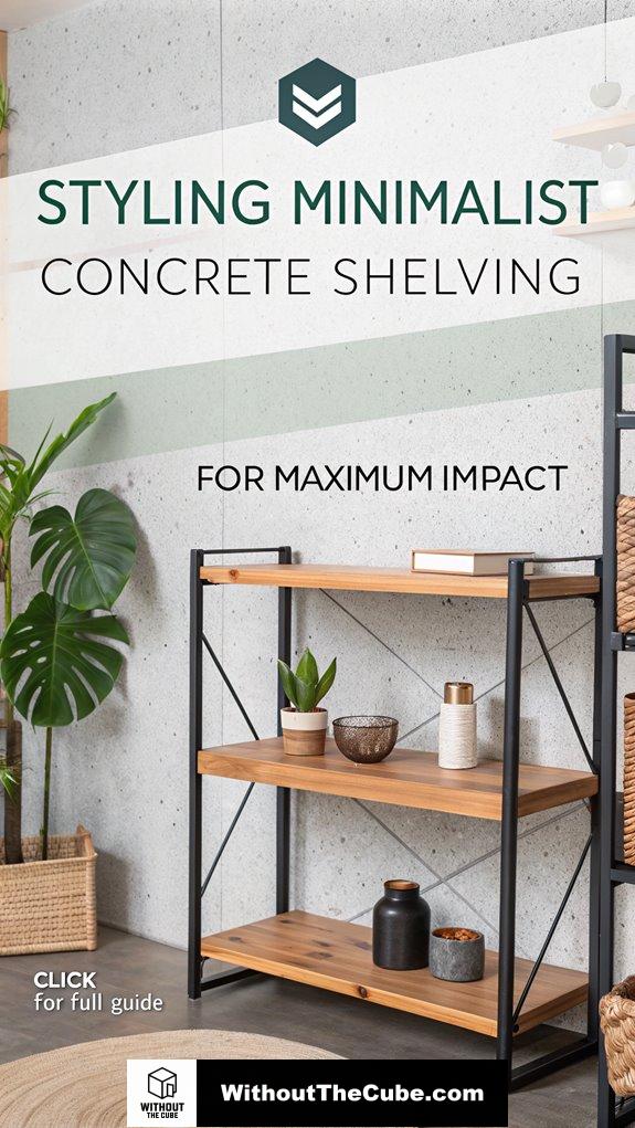 impactful minimalist concrete shelving