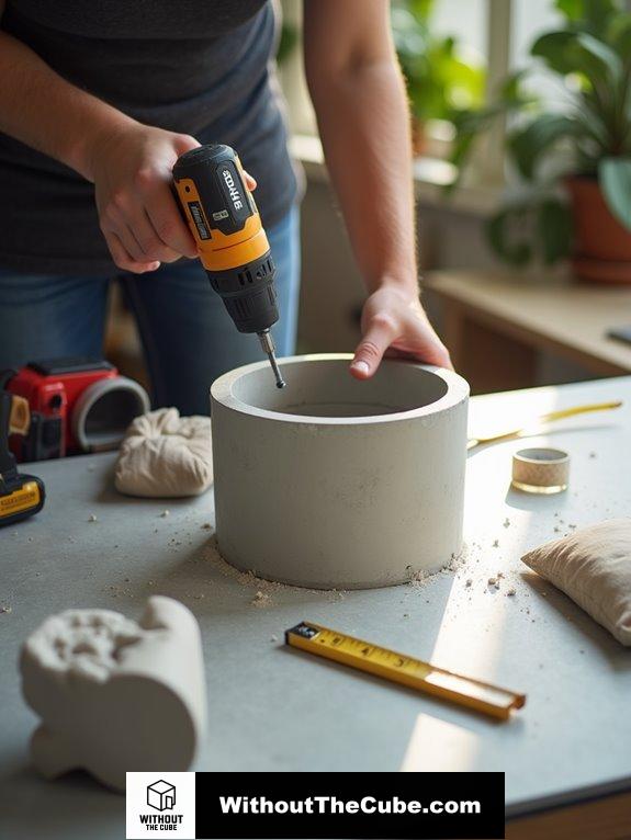 install drainage system holes