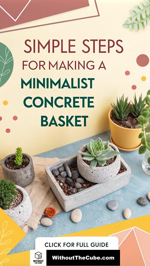 minimalist concrete basket tutorial