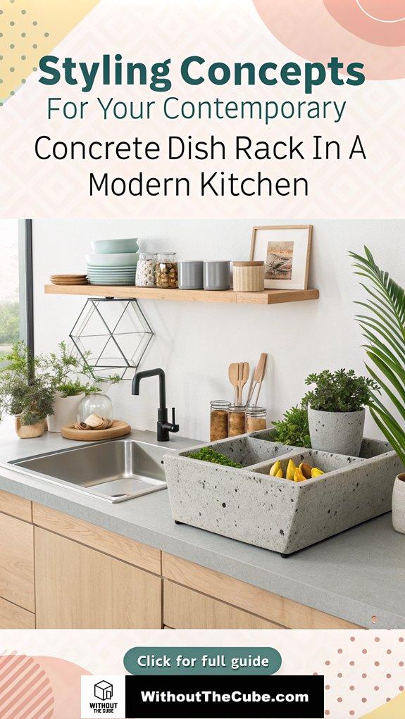 Styling Concepts for Your Contemporary Concrete Dish Rack in a Modern Kitchen