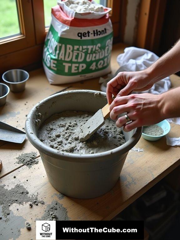 prepare concrete mixture blend