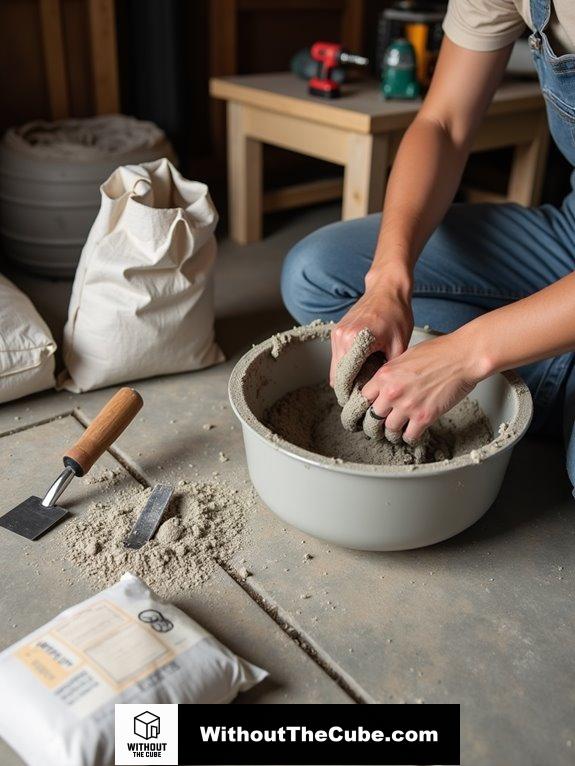 prepare the concrete mix