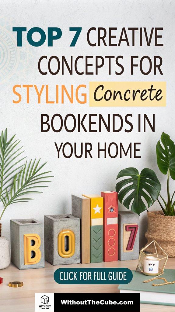 stylish concrete bookend ideas