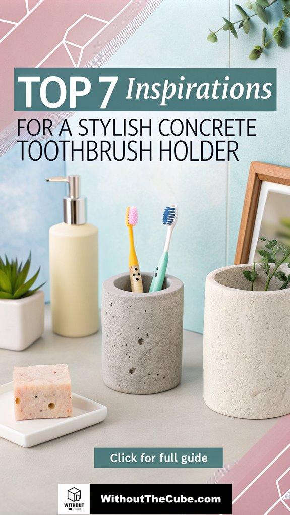 stylish concrete toothbrush holder
