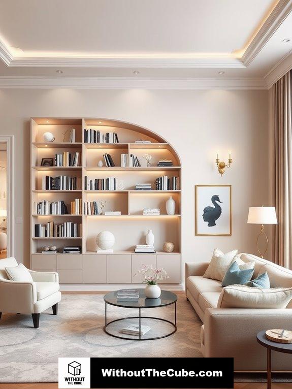 stylish curved book storage