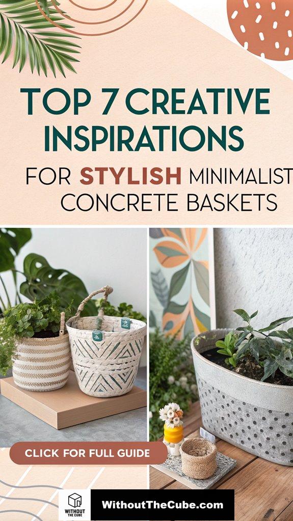 stylish minimalist concrete baskets